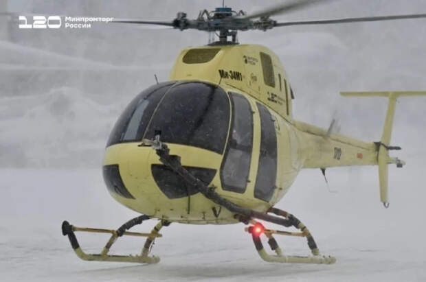 Минпромторг РФ показал кадры первого полета вертолета Ми-34М1