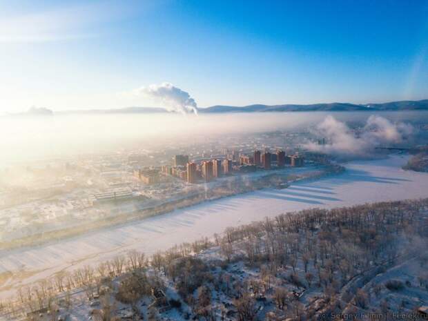 Зимний туман над Енисеем путешествия, факты, фото