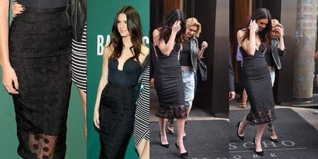 Kendal Jenner Wore Black High-Waist Skirt