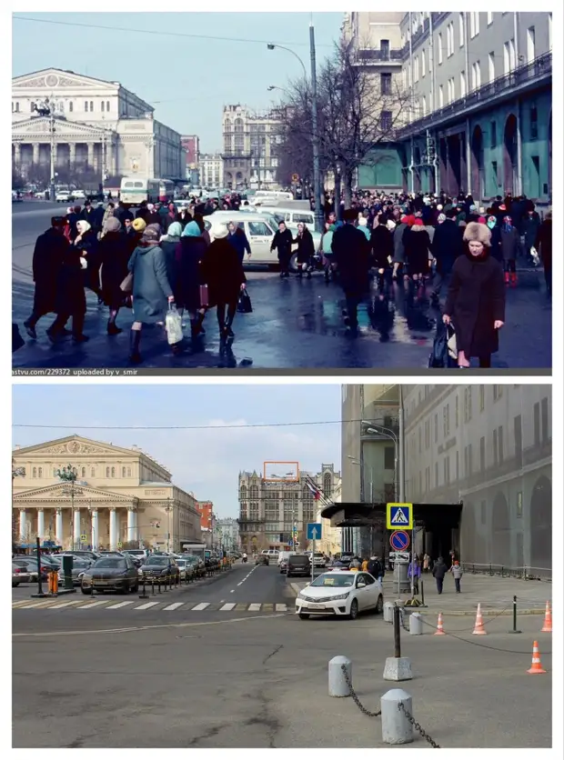 Показываю жизнь в городе при Леониде Ильиче и сейчас. 10 фото с одних точек