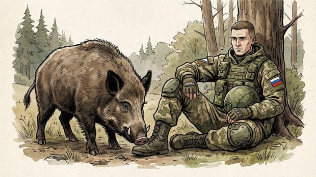 Боец ВС России рассказал, как впервые встретил кабана в зоне СВО