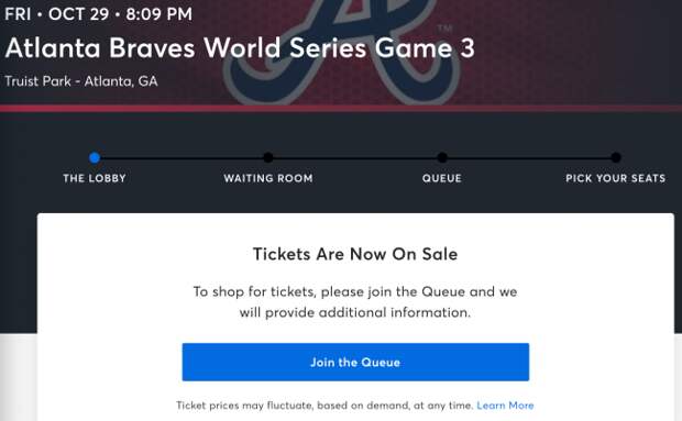 Braves Astros Game 3 Ticket Price World Series Truist Park