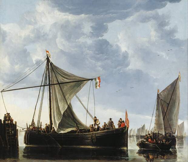 Лодки у пристани -- 1650-е, 124х145, Королевская коллекция Англия