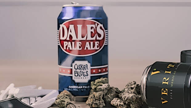 Oskar Blues can symbol smoking marijuana