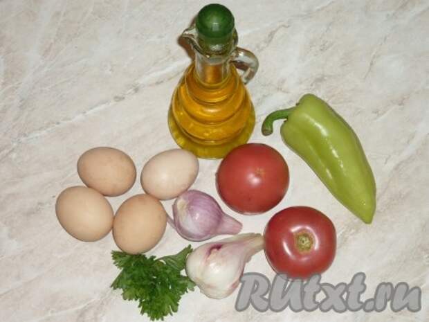 Ингредиенты для приготовления яичницы с овощами