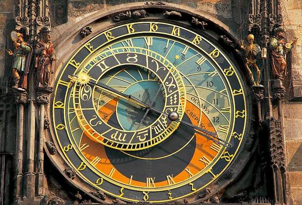 Астрономические часы в Праге на фото