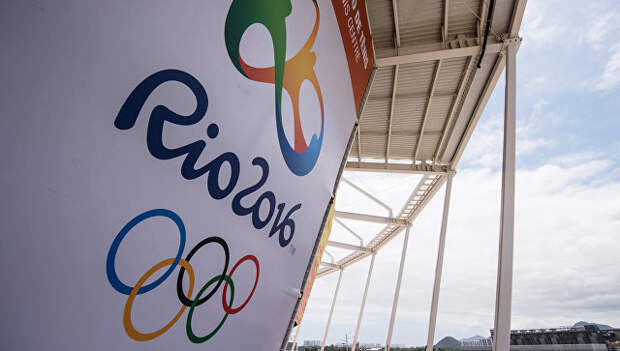 Логотип Олимпийских игр в Олимпийском парке Рио-де-Жанейро. Архивное фото