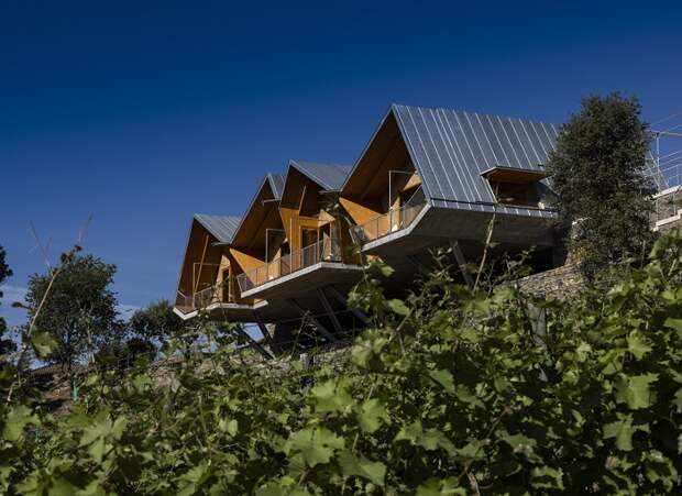 Часть конструкции «парит» над виноградной плантацией (Quinta da Faisca, Португалия). | Фото: allcadblocks.com.