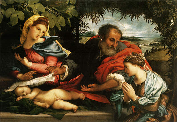 File:Lotto, sacra famiglia con santa caterina d'alessandria.jpg