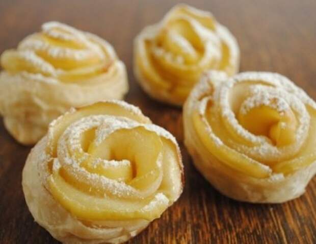 Творожное печенье «Розочки» с яблочной начинкой