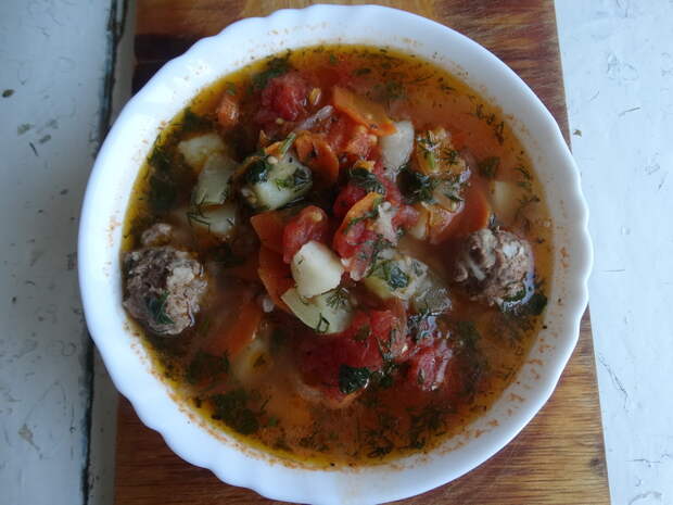 Пряный овощной суп из узбекской кухни