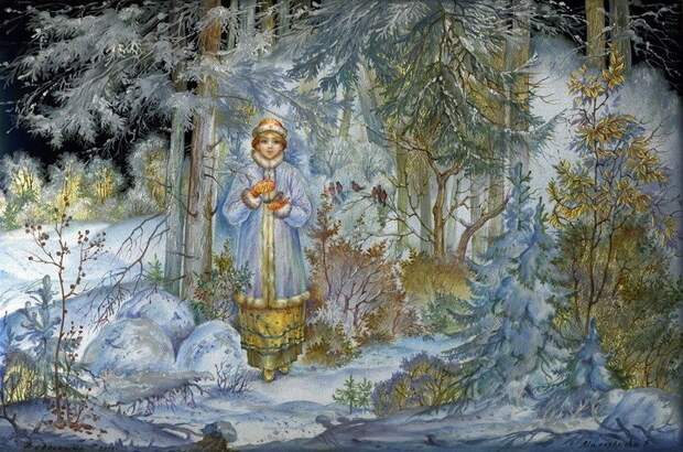 Русская зима Русская зима. Федоскинская лаковая миниатюра.