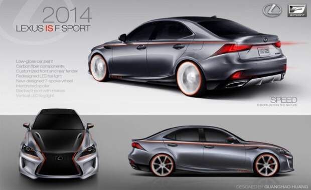 Концепт на базе Lexus IS. Автор - Гуанхо Хуань Концепт на базе Lexus IS. Автор - Гуанхо Хуань