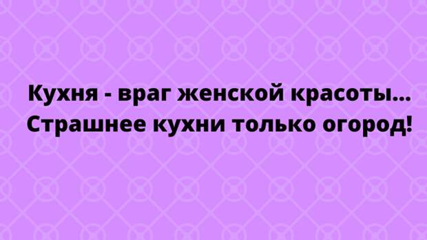 Кухня враг женской красоты страшнее кухни только огород картинки юмор