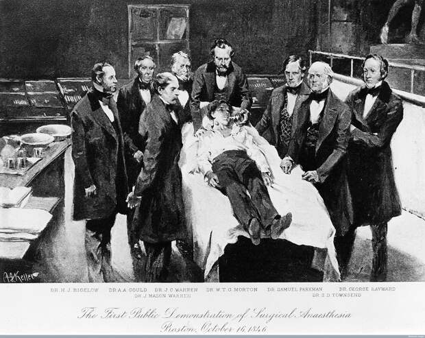Первая демонстрация хирургической анестезии First demonstration of surgical anaesthesia