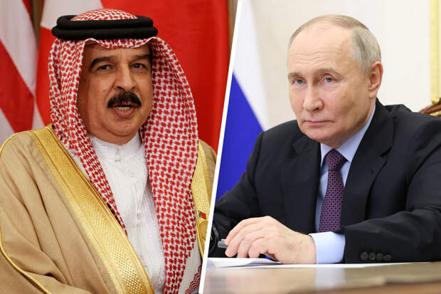 Путин показал королю Бахрейна, как пользоваться наушником для перевода