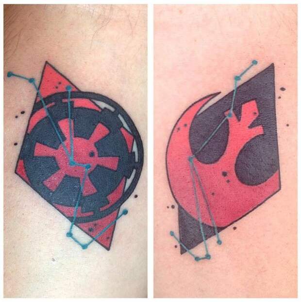 3. Классическую татуировку по "Звёздным войнам" делает ещё более крутой необычный дизайн геймеры, игры, татуировки