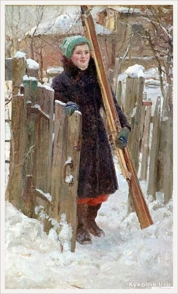 Васин Владимир Алексеевич (Россия, 1918-2006) «В зимние каникулы» 1959