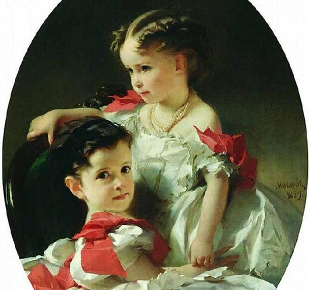 Софья и Мария Перовские, картина И.Макарова, 1859 г