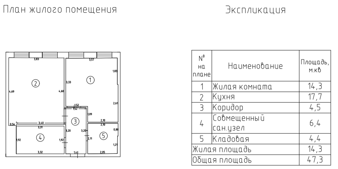 Из евродвушки 47 кв. м. в маленькую евротрешку