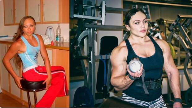 Наталья Кузнецова в юности до и после занятий в спортзале