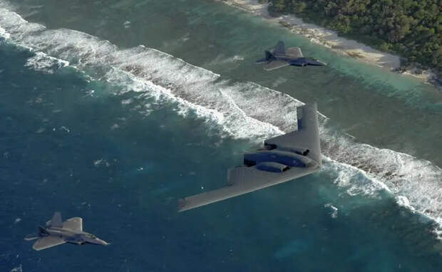 Считающийся малозаметным бомбардировщик ВВС США B-2 Spirit сфотографирован над сектором Газа