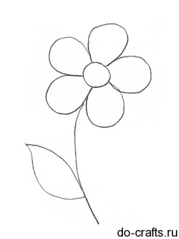 нарисованный цветок