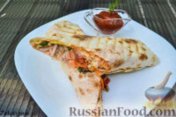 Фото к рецепту: Шаурма с курицей