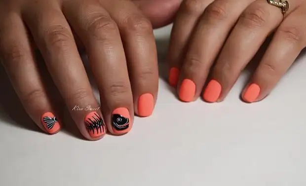Короткие оранжевые ногти: 30 ярких и модных идей для элегантных леди