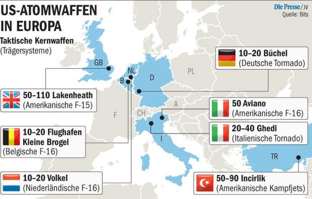 Ядерное оружие США в Европе. Источник изображения: 