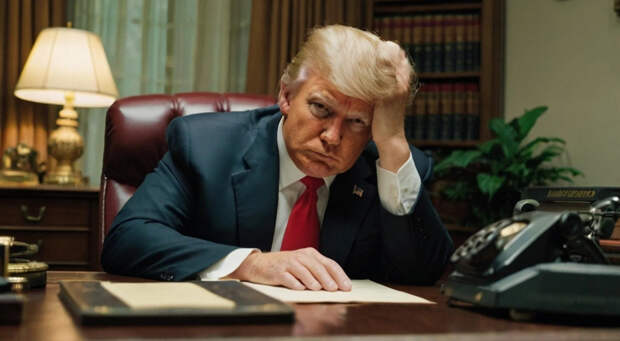 Трамп - слон (не наш), кидающий кирпичи в стеклянном доме