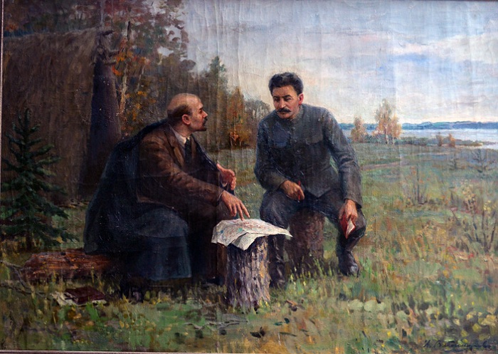 Ленин и Сталин в Разливе. Автор: Иван Владимиров. Ленин и Сталин в Разливе. Автор: Иван Владимиров.