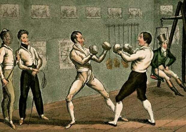 Боксерский поединок джентльменов. Гравюра начала XIX  века