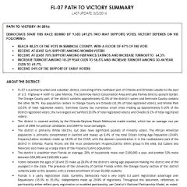 Photo published for DCCC Internal Docs on Primaries in Florida