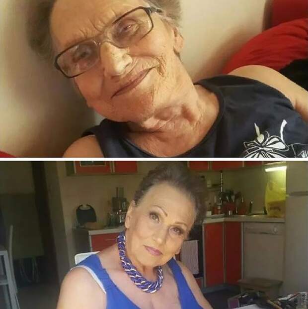 80-летняя бабушка попросила внучку сделать ей макияж и проснулась знаменитой