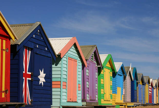 Brighton Beach, Melbourne, Australia Brighton Beach, Melbourne, Australia архитектура, пейзаж, разноцветные города, юмор