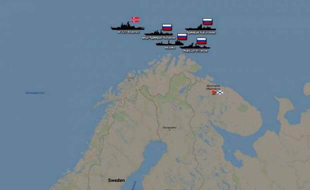 Определено текущее положение ударной группы Северного флота, которая проведет стрельбы вблизи Великобритании