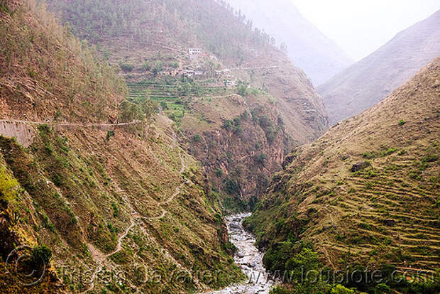 road to ani - near jalori pass (india), ani, canyon, gorge, river, steep, valley
