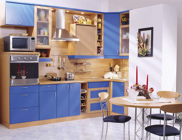 Колористика, Дизайн кухни, Цвет в интерьере, Цвет в дизайне кухни, Синий цвет в интерьере кухни