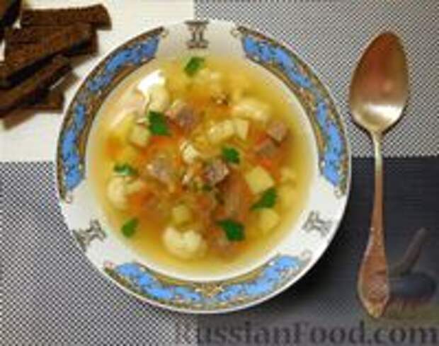 Фото к рецепту: Гороховый суп с мясом и цветной капустой