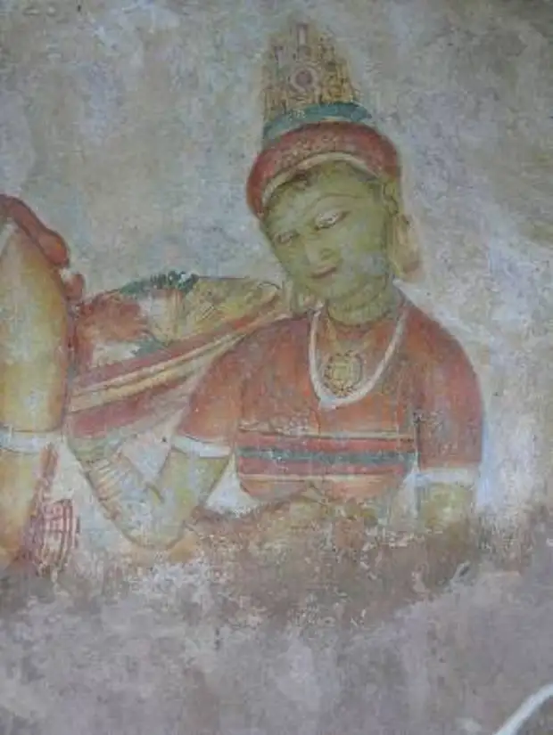 шри ланка сигирия фрески фото. скала сигирия фрески. львиная скала сигирия шри ланка фрески. скальная крепость сигирия, шри-ланка фрески. сигирия наложницы.