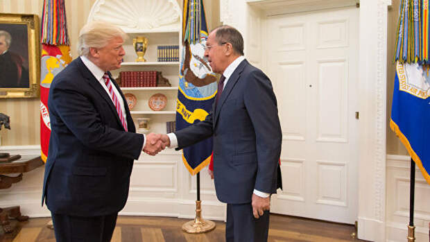 Встреча министра иностранных дел России Сергея Лаврова и президента США Дональда Трампа в Вашингтоне