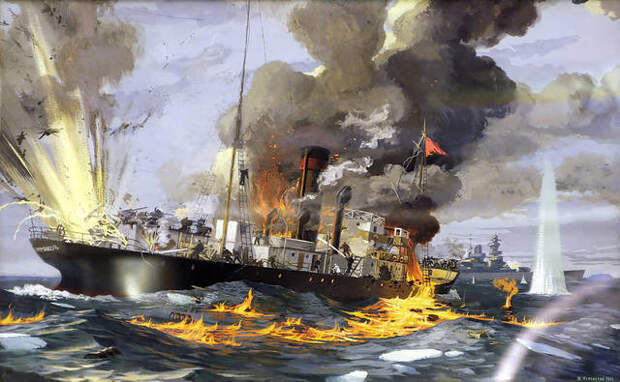 Крейсер против острова ВОВ 1941-1945, история, конвой