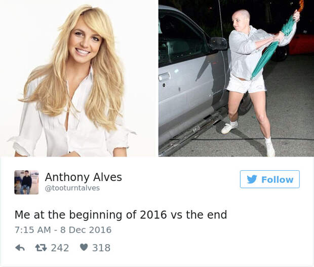 Me At The Beginning Of 2016 Vs Me At The End Of 2016