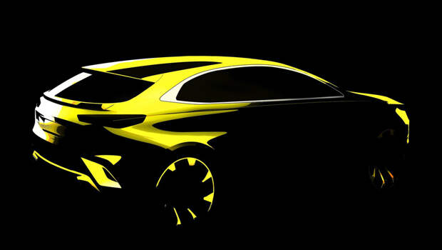 Kia ceed,Kia xceed. Несмотря на сильно скошенное заднее стекло на рисунке, снимки прототипов свидетельствуют, что оно будет больше похоже на заднее стекло обычного хэтчбека Ceed. Но оформление третьего бокового окна у них должно отличаться.
