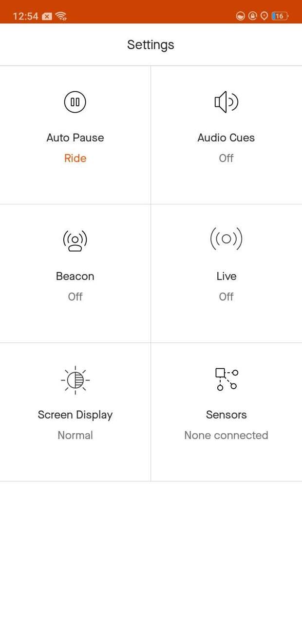 Settings on Strava Tracker