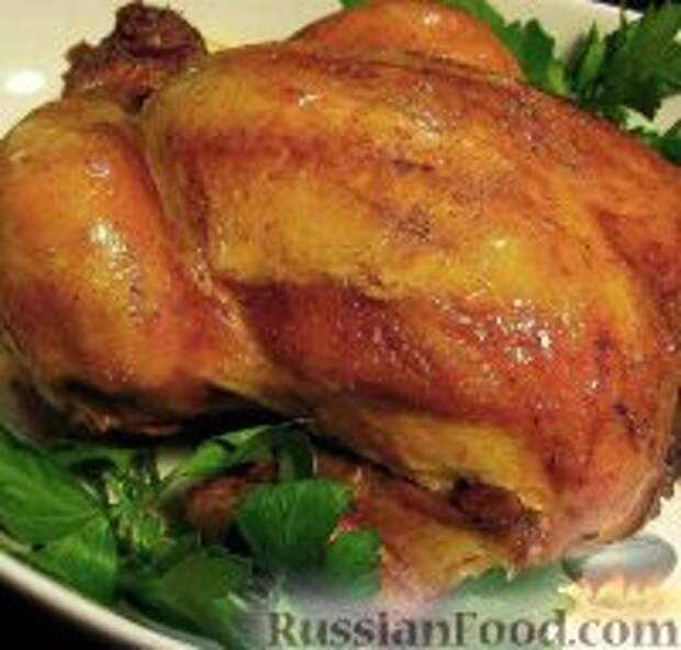 Фото к рецепту: Курица, запеченная целиком