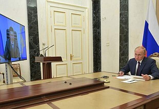 Рабочая встреча с губернатором Псковской области Михаилом Ведерниковым (в режиме видеоконференции).