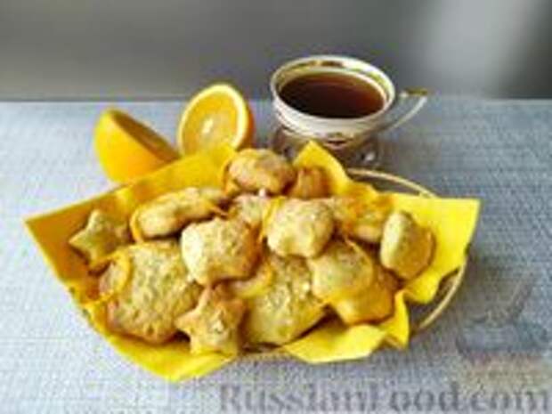 Фото к рецепту: Апельсиновое печенье с миндалём