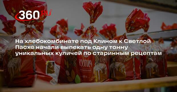 В округе Клин начнут продажу куличей к Пасхе